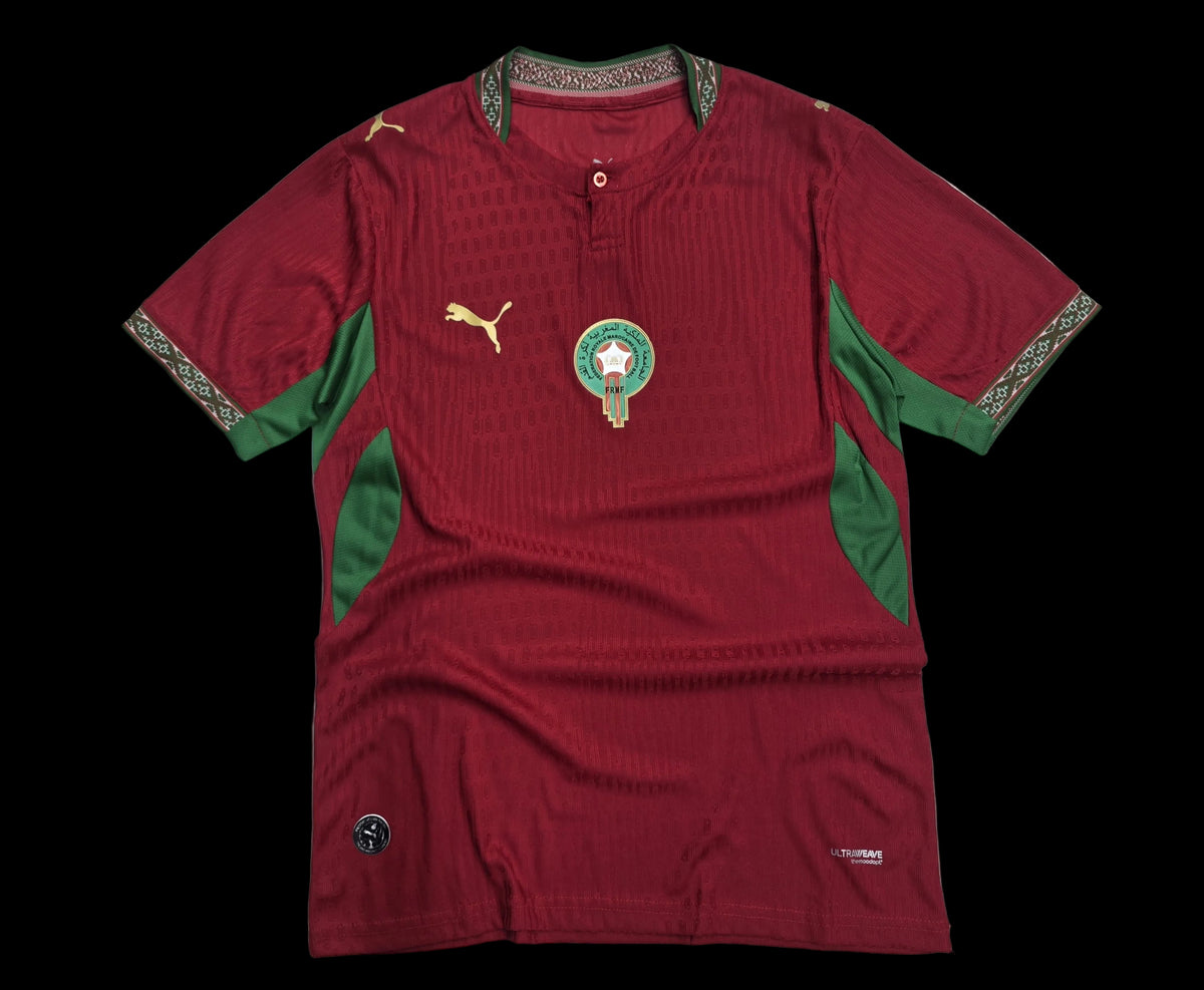 2026 Morocco Red & Gold Football Jersey