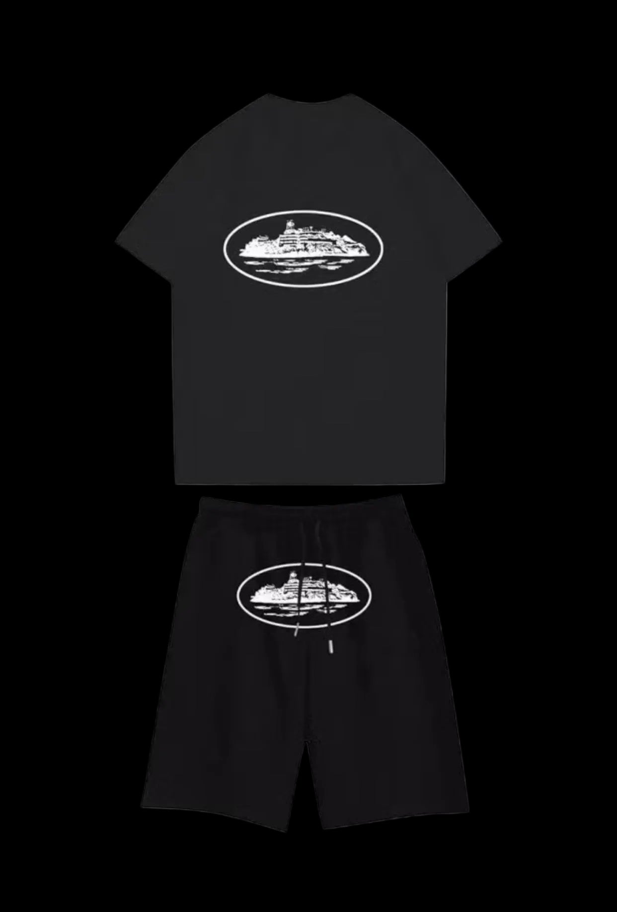 Corteiz Full Black Set - Short & T