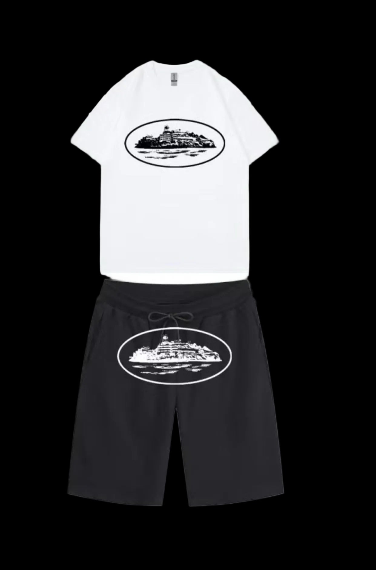 Corteiz Black+White Set - Short & T